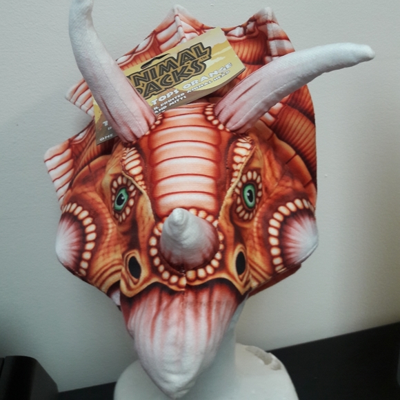 Orange Triceraptor kids headpiece - Picture 1 of 3
